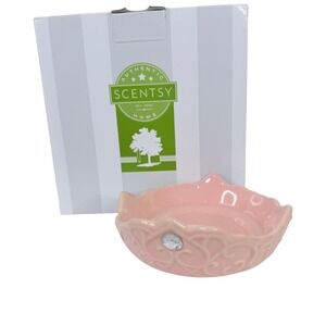 Scentsy Tiara Replacement Warmer Dish Pink Ceramic Rhinestone Crown New in Box